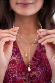 my jewellery ketting | Sunchasers ketting Y-vorm met schelp goud