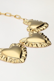 My Jewellery statement ketting met vijf hartjes goud