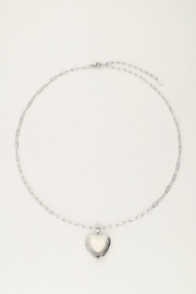 My Jewellery Vintage schakelketting met hart medaillon zilver
