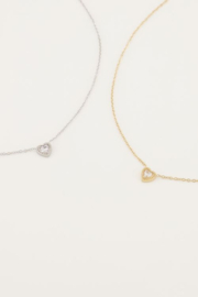 my jewellery ketting | Stras hart met steentje goud