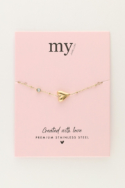 My jewellery armband met hart en strass goud
