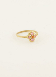My jewellery ring | goud vintage paarse steentjes.*