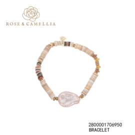 rose & camellia armband parel met kralen