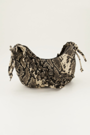 My jewellery Slangenprint crossbody tas met ruffles