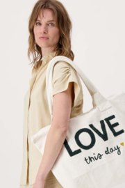 zusss shopper love this day ecru/antracietgrijs