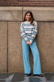 zusss broek met elastaan grijsblauw