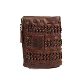 Bear Design gevlochten portemonnee 'Lux' | cognac