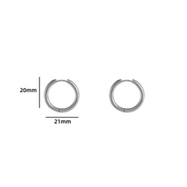 Go Dutch Label oorbellen | hoop 2,5 x 16mm zilver