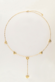 My Jewellery ketting lang met candy hartjes goud