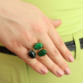 Camps & Camps ring Mixed gem ring malachiet