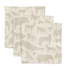 Jollein monddoek hydrofiel | animals nougat 3 st