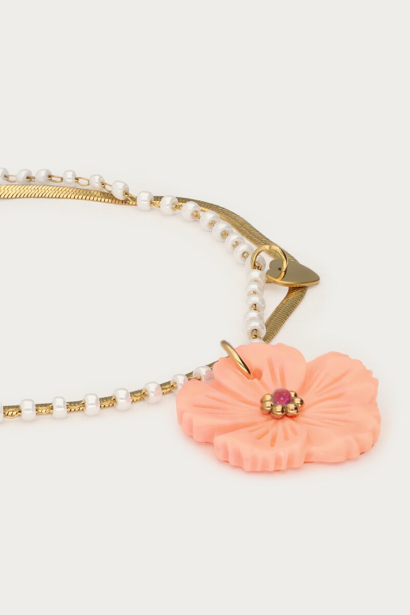 My Jewellery Botanical dubbele armband met peach bloem