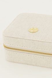 My Jewellery beige linnen look sieraden etui medium