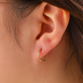 Go Dutch Label oorbellen small hoop 1,6mmx10mm goud