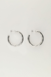 My Jewellery oorbellen chunky twist hoops zilver