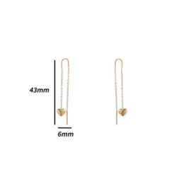 Go Dutch Label oorbellen Pull-trough Heart Earring - 14K