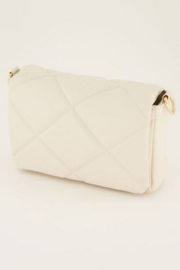 My jewellery tas | creme kleurige gewatteerde schoudertas