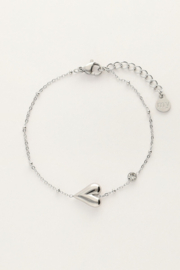 My jewellery armband met hart en strass zilver