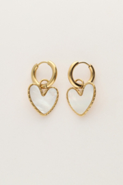 My Jewellery oorbellen met parelmoer hartje goud