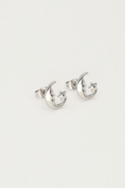 My jewellery oorbellen studs moon star zilver