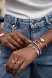 My Jewellery armband | art gekleurde kralen armband goud