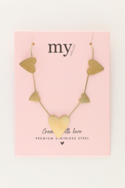 My Jewellery minimalistische ketting met grote & kleine hartjes