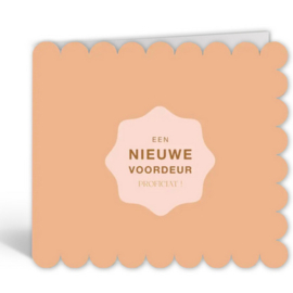 Studio Mie wenskaart geschulpt een nieuwe voordeur