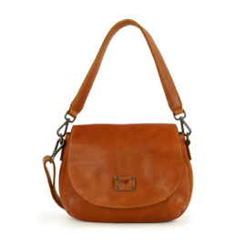 Bear Design Klein schoudertasje met flap 'Paloma' cognac