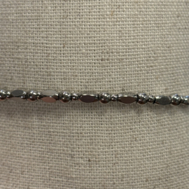 My jewellery stretch armband met kralen zilver