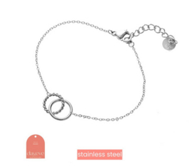 Go Dutch Label armband Double Hoop Bracelet zilver rh