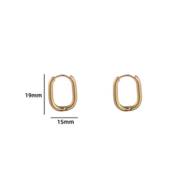 Go Dutch Label oorbellen | oval hoop 2,5 x 18 mm goud