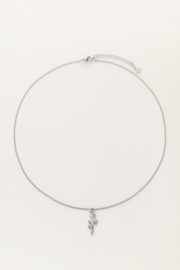 My Jewellery Vintage ketting met platte roos zilver