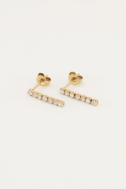 my jewellery oorbellen | Strass hanger met steentjes goud*