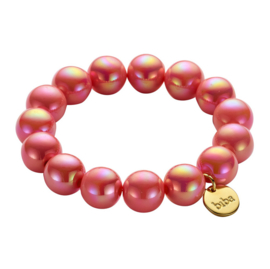 biba armband chunky kralen parelmoer coral