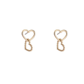 Go Dutch Label oorbellen | 2 hartjes goud