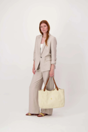 zusss love tote bag met leren details raspberry