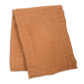 Lulujo swaddle 120 x 120 cm bamboe | uni oker/tan