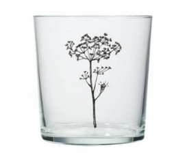 Mijn Stijl glas met zwarte print bloem
