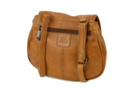 Bear design schoudertasje met trekkoord bouline cognac