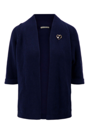zusss vest met vleermuis mouwen met hart broche summer navy