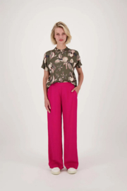 zusss turtle top met iris bloemen print donkergroen