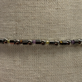 My jewellery stretch armband met kralen zilver