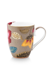 Pip Studio Mok groot Blooming Tales Fantasy Khaki 350ml