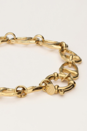 My jewellery armband schakel met ronde sluiting goud