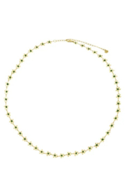 Zusss mooimakers ketting met bloemen donkergroen goud