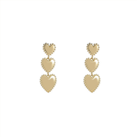 Go Dutch Label oorbellen hearts dangle - 14k