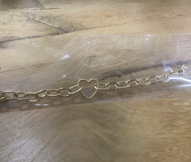 Go Dutch Label armband grove schakels met hart 14K