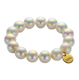 biba armband chunky kralen parelmoer wit