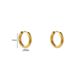 Go Dutch Label oorbellen essential hoop 3mm12mm goud