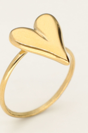 My jewellery verstelbare ring met hart goud